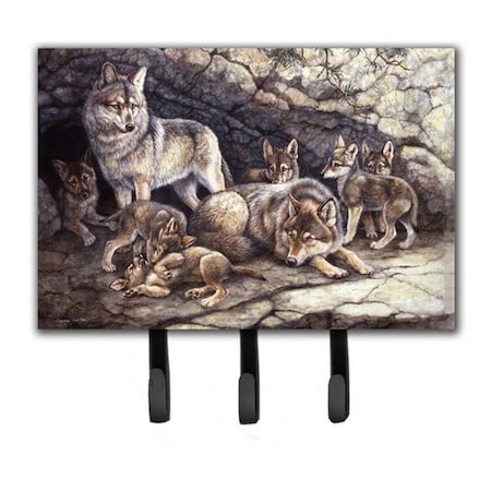 Carolines Treasures Carolines Treasures BDBA0157TH68 Wolf Wolves by the Den Leash or Key Holder BDBA0157TH68
